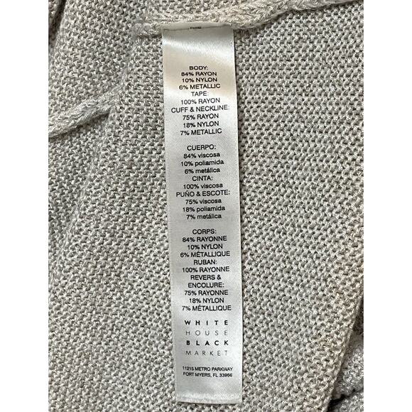 White House Black Market Tunic Length Tank Oatmeal, Gold Threading Glittery, XS - Picture 5 of 13